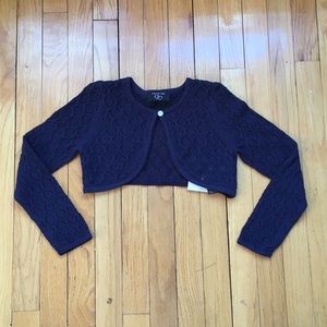 Pointelle knit  girls bolero